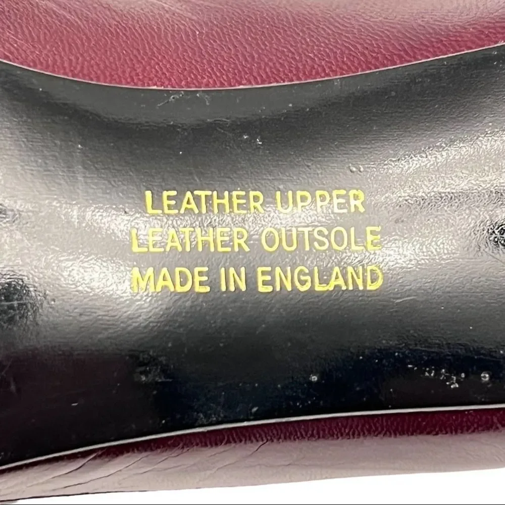 Rayne London Rare 80’s Vintage Custom Wine Red & Black Leather Pumps Size 8.5 AA - Picture 10 of 13